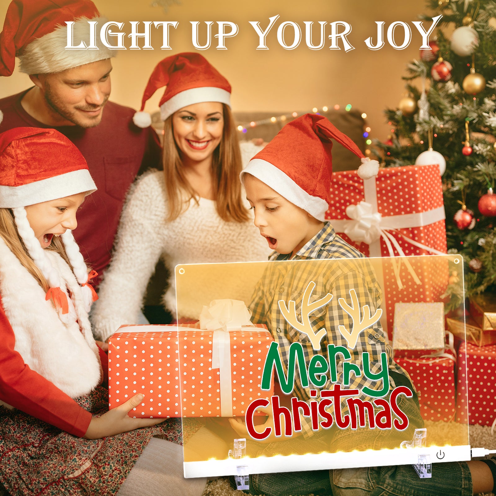 Acrylic Dry Erase Board with LED Light -11.8"x8.5" Clear Glowing Memo,Brightness Level Adjustment,12 Color Markers, Ideal for Office/Home/Kids, Writable Night Light & Desktop Charm (White)