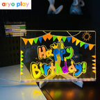 LED Note Board with Colors, 11.8"X7.9" Led Drawing Board with Colors Acrylic Light-Up Message Board with Stand,Sign Letter Message Memo Night Ligh for Kids,Home/Bedroom/Store/Office/Gift