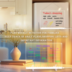 Acrylic Dry Erase Board with LED Light -11.8"x8.5" Clear Glowing Memo,Brightness Level Adjustment,12 Color Markers, Ideal for Office/Home/Kids, Writable Night Light & Desktop Charm (White)